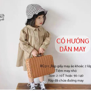 RG311_Rập giấy may váy cổ sơ mi cho bé