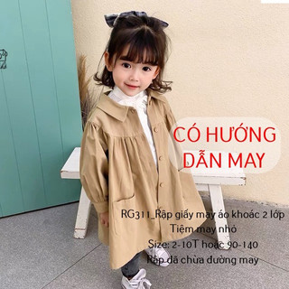 RG311_Rập giấy may váy cổ sơ mi cho bé