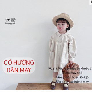 RG311_Rập giấy may váy cổ sơ mi cho bé