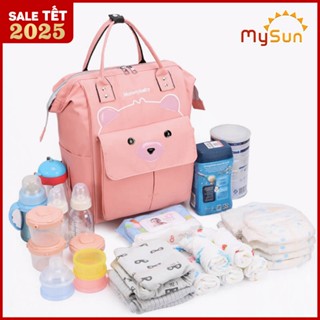 Balo bỉm sữa ĐA NĂNG cho mẹ và bé | Túi xách ba lô đựng đồ bỉm sữa tã cho bé sơ sinh hình GẤU YÊU