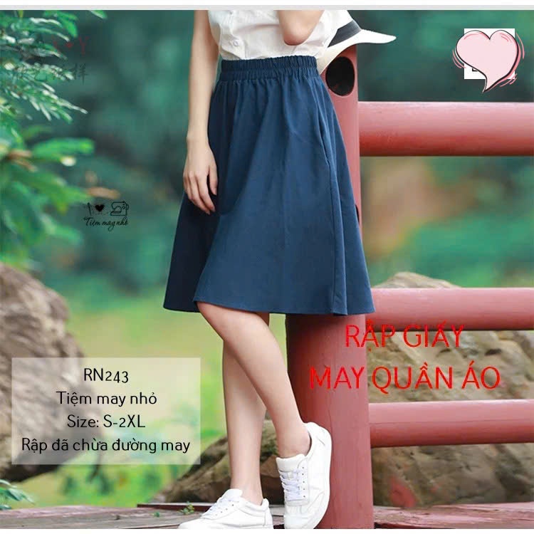 RN243_Rập giấy may chân váy xòe nữ