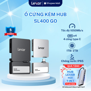 Ổ cứng di động Lexar kèm Hub Go SL400 Portable SSD 1TB/ 2TB, tốc độ đọc 1050Mb/s, 4 cổng type C, BH 3 - 5 năm