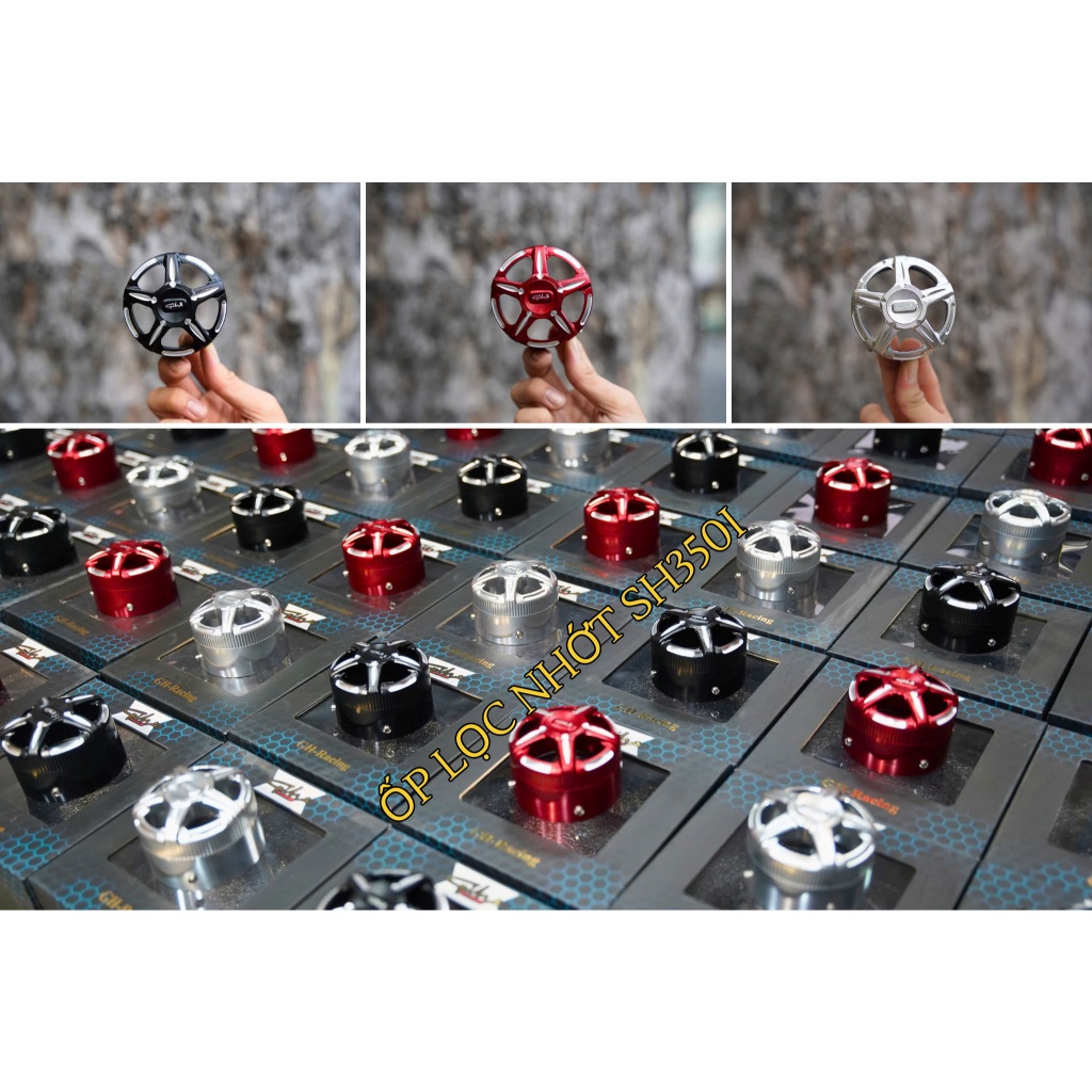 Ốp lọc nhớt SH350 Ghracing CNC (MẪU MỚI 2025) - ốp lọc nhớt Ghracing