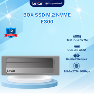 Box SSD Lexar E300 M.2 Nvme Enclosure hỗ trợ USB 3.2 Gen 2, Tốc độ cao 10Gbps, Bảo hành chính hãng 12 tháng