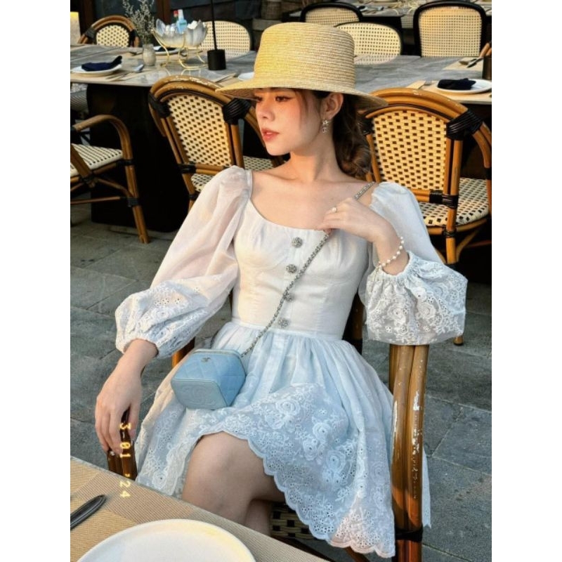 Vải Tơ nhật in hoa thêu nổi chất Vải tơ óng ánh mềm mại thích hợp may váy đầm