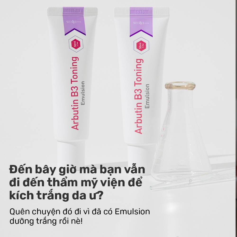 Tinh Chất Dưỡng Sáng, Cải Thiện Nếp Nhăn Ecos Arbutin B3 Toning Emulsion 50ml
