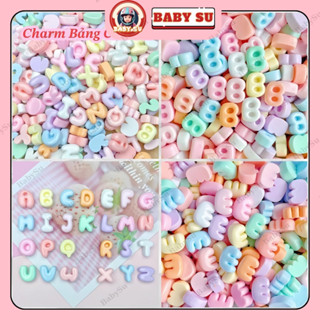 Charm Chữ Cái Siêu Đáng Yêu Trang Trí Mũ Bảo Hiểm, Ốp Lưng Kèm Keo Dán