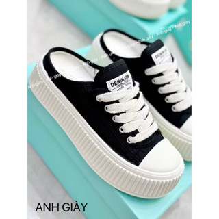  TT13- Giày sục thể thao Sục nữ đế bằng sục đạp gót chất liệu vải kaki QC fullbox mềm êm đi học đi làm ,du lịch 