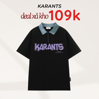  Xả kho  Áo Polo Phối Cổ Jeans Karants Local Brand Streetwear Form Oversize - KR54 