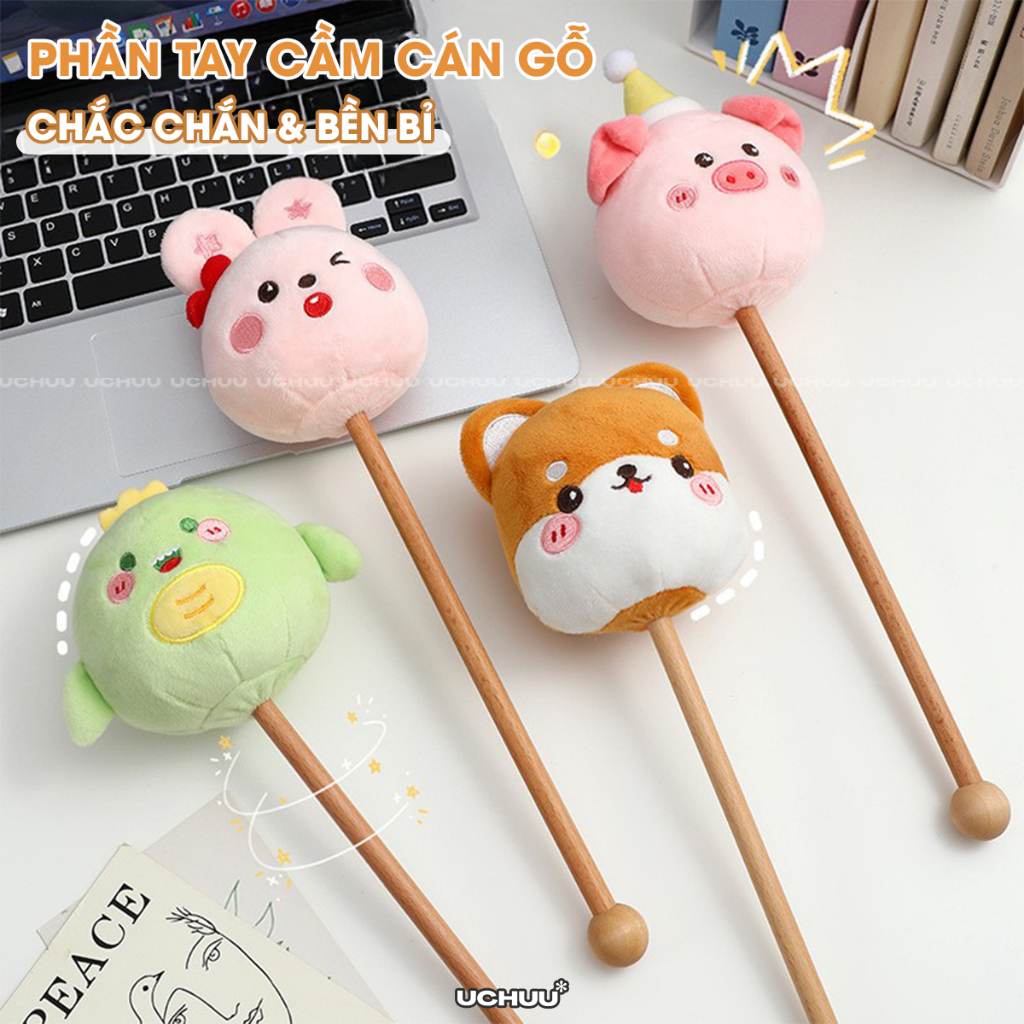 Gậy Đấm Lưng Nhồi Bông Dễ Thương UCHUU, Búa Massage Thư Giãn Tay Cầm Gỗ Giảm Đau Nhức Mỏi Cơ Thể