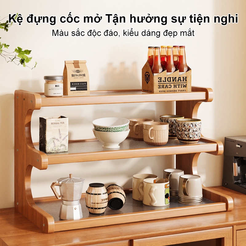 LACCOHUG Giá đựng cốc tre Kệ đựng cốc mây Tre Giá để cốc đa năng Giá đựng cốc tre nhiều tầng | BigBuy360 - bigbuy360.vn