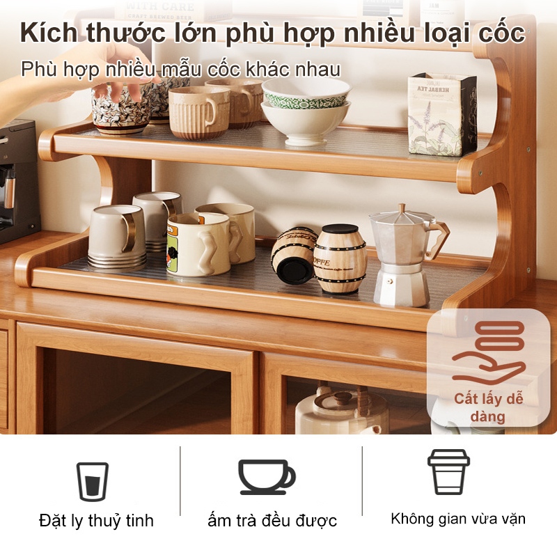 LACCOHUG Giá đựng cốc tre Kệ đựng cốc mây Tre Giá để cốc đa năng Giá đựng cốc tre nhiều tầng | BigBuy360 - bigbuy360.vn