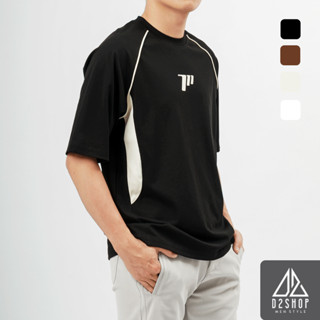 Áo thun nam D2SHOP, áo thun cổ tròn may ráp viền, màu đen, trắng, nâu, kem [B-85067]