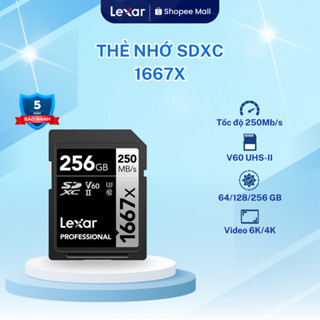 Thẻ nhớ máy ảnh/máy quay Lexar 1667x SDXC UHS-II Professional 64GB/ 128GB/ 256GB, tốc độ đọc 250Mb/s