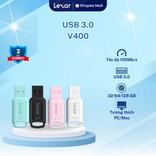 USB Lexar JumpDrive V400 32GB/ 64GB/ 128GB, Chuẩn 3.0, Tốc độ đọc 100Mb/s, Chính hãng bảo hành 2 năm