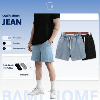 Quần short jeans nam cao cấp BAMIHOME quần đùi Jean vải dày đẹp không bay màu dễ phối đồ QJ03