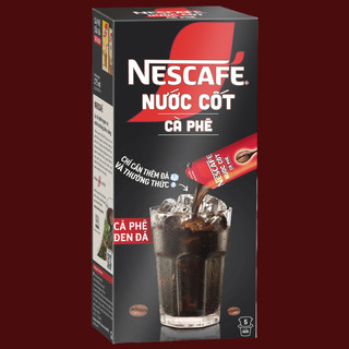  NESCAFE < hộp ĐEN 375ml   5 gói > NƯỚC CỐT CÀ PHÊ ĐEN NESTLE Coffee 