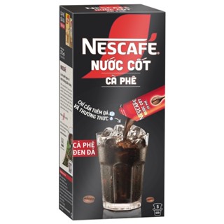 NESCAFE + hộp ĐEN 375ml / 5 gói + NƯỚC CỐT CÀ PHÊ ĐEN NESTLE Black Coffee