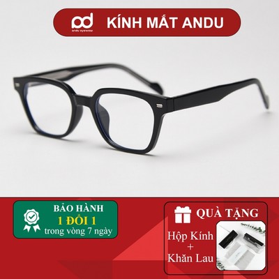 Gọng kính cận thời trang nam nữ ANDU EYEWEAR dáng vuông chống tia UV nhựa cốt kim loại - 91AD47