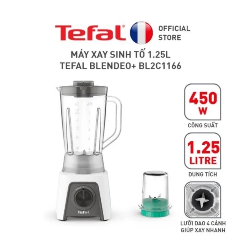 Máy Xay Sinh Tố Tefal Blendeo+ BL2C1166 1.25L 450W - Bảo hành chính hãng 24 tháng