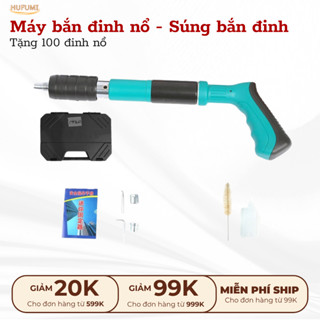 (Tặng 100 Đinh) Bộ Súng Bắn Đinh Tường Bê Tông, Máy Bắn Đinh Hạt Nổ, Mạnh Mẽ Siêu Bền Bỉ, Có Lò Xo Bên Trong