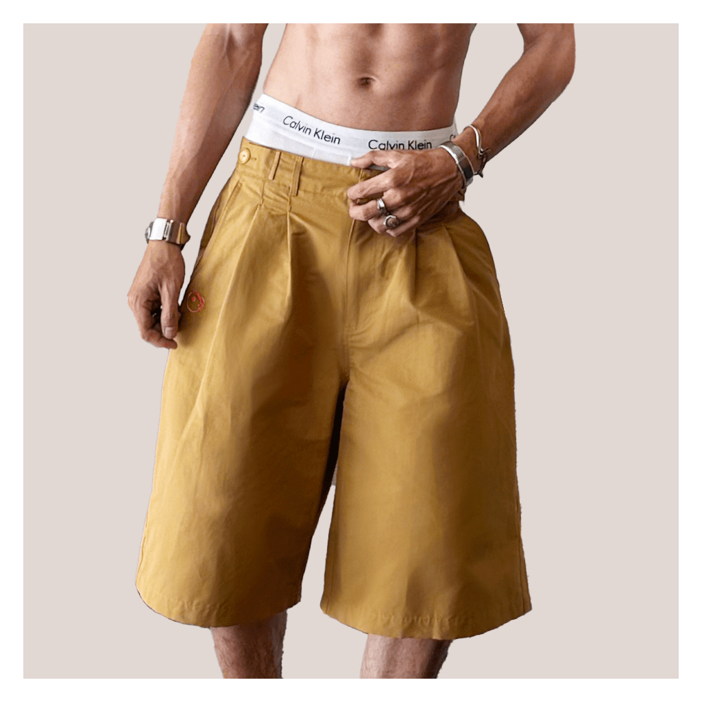 Quần Đùi Nam Màu Vàng Mustard Lửng Ống Rộng – Urban Short Mustard