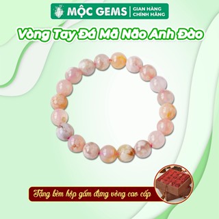  Vòng Tay Đá Mã Não Hoa Anh Đào  Sakura Agate  Mộc Gems Giúp Thu Hút May Mắn Và Bình An 