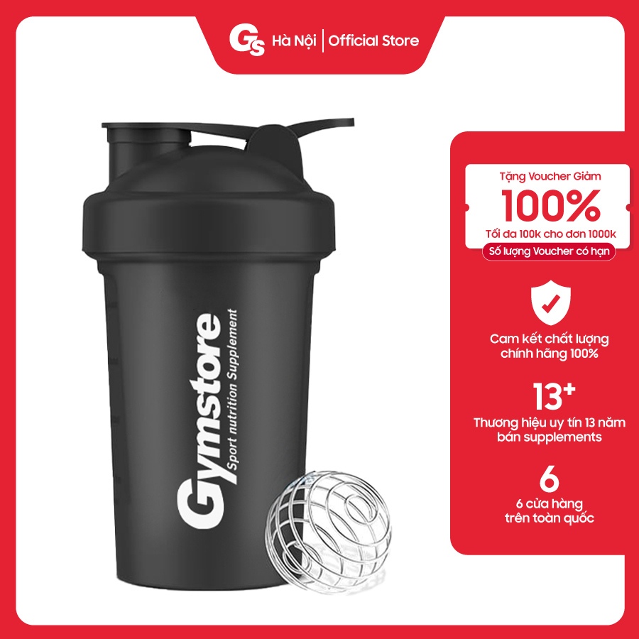   được chọn màu  Bình lắc whey Gymstore Mini Shaker Bottle  500ml  nhựa PP5 có vạch chia kèm con lắc 