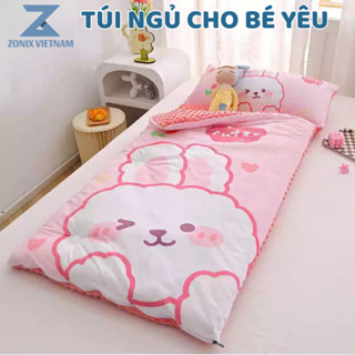  Túi ngủ nhung len to 1m5 chăn một mảnh cho bé giữ ấm tốt chăn ngủ cho bé 