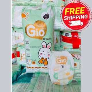 Bỉm tã quần trẻ em Gio Organic 50 miếng cao cấp. Đủ size từ M-5XL (5-28Kg).
