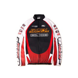  Áo racing jerseys "GOLDIE GC CYCLING" dài tay màu đỏ 