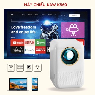 Máy chiếu mini KAW K560 kết nối wifi, bluetooth, dễ dàng kết nối điện thoại, máy tính, sử dụng trong gia đình