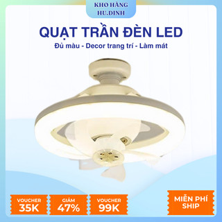 Đèn Led Nhiều Màu Tích Hợp Quạt Dercor Phòng Tạo Không Gian Ấm Cúng Quạt Trần Nhỏ Quạt Đèn Phòng Ngủ Đèn Ngủ