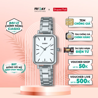 Đồng Hồ Casio Nữ LTP-V009D-7EUDF Mặt Vuông Dây Kim Loại Chính Hãng