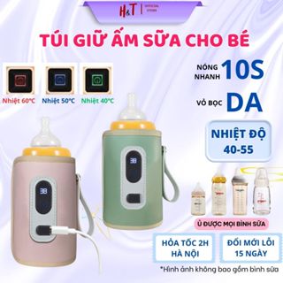 Máy hâm sữa cầm tay đa năng 3 mức nhiệt màn hình LED, túi ủ giữ ấm sữa USB giữ nóng ổn định nhiệt độ