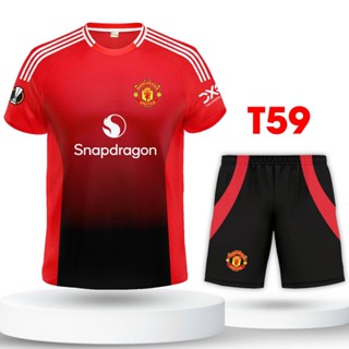 Bộ quần áo đá bóng đá banh nam nữ Logo Thêu - MU Đỏ Snap Thun  Bigmall Soccer-798  