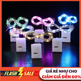 COMBO 10 Dây Đèn LED Trang Trí Đèn Đom Đóm Đủ Màu Có Sẵn Pin Dài 1m-2m-3m Trang Trí Sen Đá Hộp Quà #