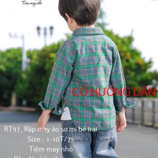 RT97_Rập giấy may áo sơ mi dài tay bé trai