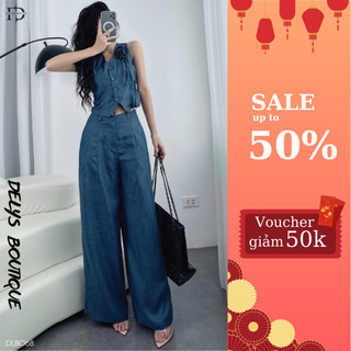 Set Bộ Gile Nữ Đính Hoa Dúm Eo Delys DLBO68