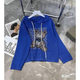 Áo len hoodie thỏ xanh
