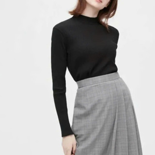  Áo thun cổ cao nối gân tay dài nữ Un1 xuất xịn 