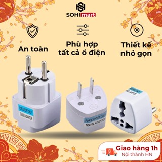 Ổ cắm chuyển đổi 3 chân sang 2 chân, phích cắm chuyển đổi 3 chấu nguồn 220V phù hợp mọi loại đầu cắm. an toàn chịu nhiệt