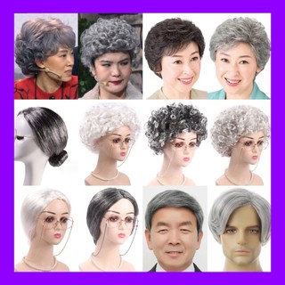(Hoả tốc) Tóc giả hoá trang Người Cao Tuổi, Ông Già, Bà Già nguyên đầu