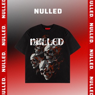 Áo thun tay ngắn form rộng brand NULLED in hình đầu lâu, màu đen | N-T3