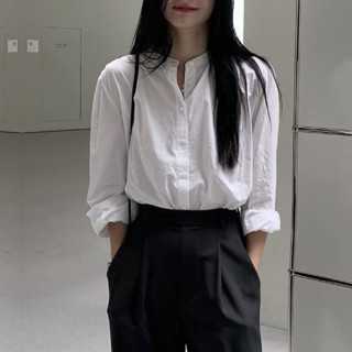 Áo Sơ Mi Nữ Cổ Tàu Thiết Kế Túi Kiểu Đơn Giản Freesize Form Rộng Dễ Phối Đồ Cổ Trụ Tròn | SUBICI