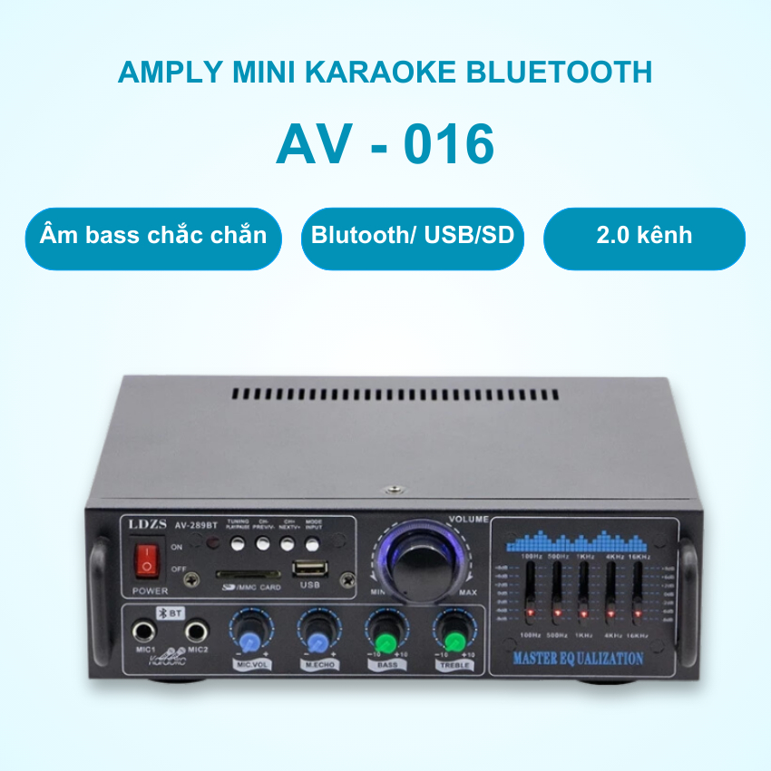 Amply mini, Amply karaoke bluetooth LDZS AV 016. nghe nhạc hát karaoke gia đình, có EQ