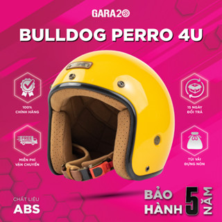   Mua 1 Tặng 1  Mũ Bảo Hiểm 3 4 Nam Nữ BULLDOG Perro 4U Màu Trơn Phong Cách Retro Cổ Điển Lỗ Khoá Chống Trộm 