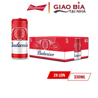 Bia Budweiser thùng 24 Lon 330ml Date T12.2025