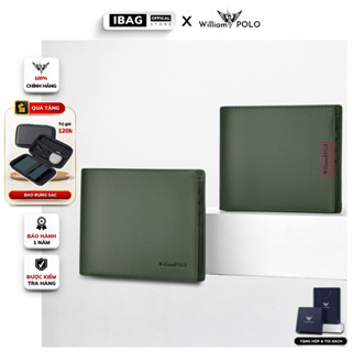 Ví da nam William Polo Cao Cấp,Da bò nhập khẩu,Bóp da nam dáng đứng đựng tiền và thẻ mini nhỏ gọn- IBAG