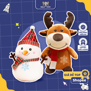 (Xả giá sỉ) Gấu Bông Noel Cho Bé Cao Cấp Size 35cm, Gấu Bông Giáng Sinh Người Tuyết Mềm Mại